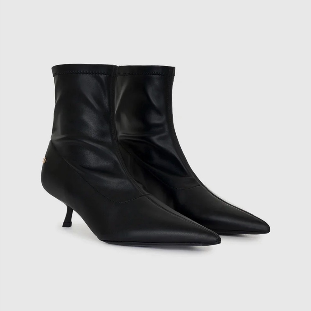 Anine Bing Black Leather Heeled Boots